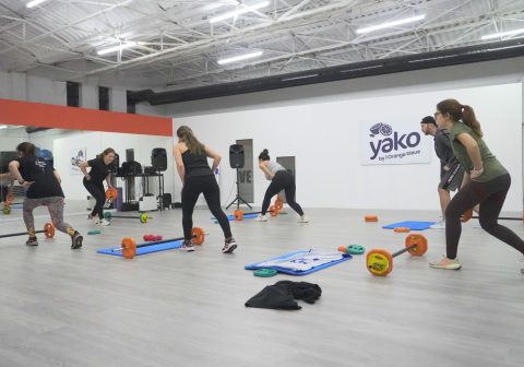 área de aulas dirigidas do ginásio l'orange bleue agueda