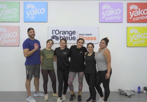 área de aulas dirigidas do ginásio l'orange bleue agueda no final de uma aula